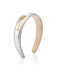Balmain Silver Leather Headband
