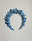 Juliana Marcs ruched headband in denim