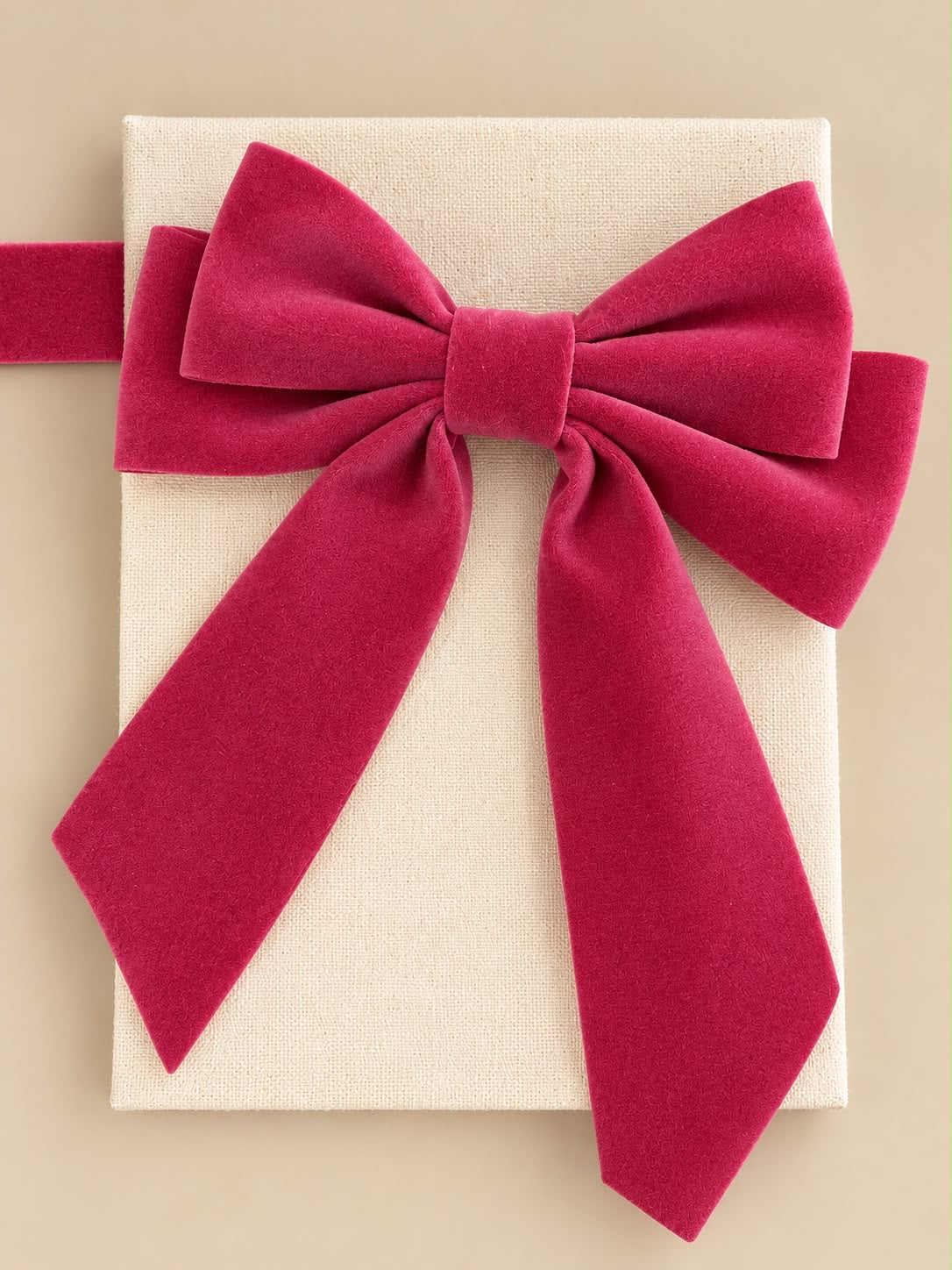 Juliana Marcs velvet bow hair clip in raspberry