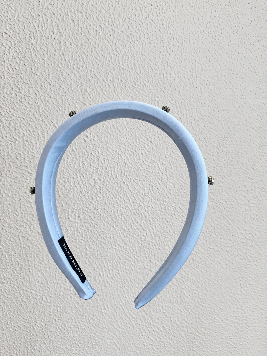 Juliana Marcs crystal satin headband in pale blue