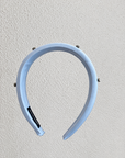 Juliana Marcs crystal satin headband in pale blue