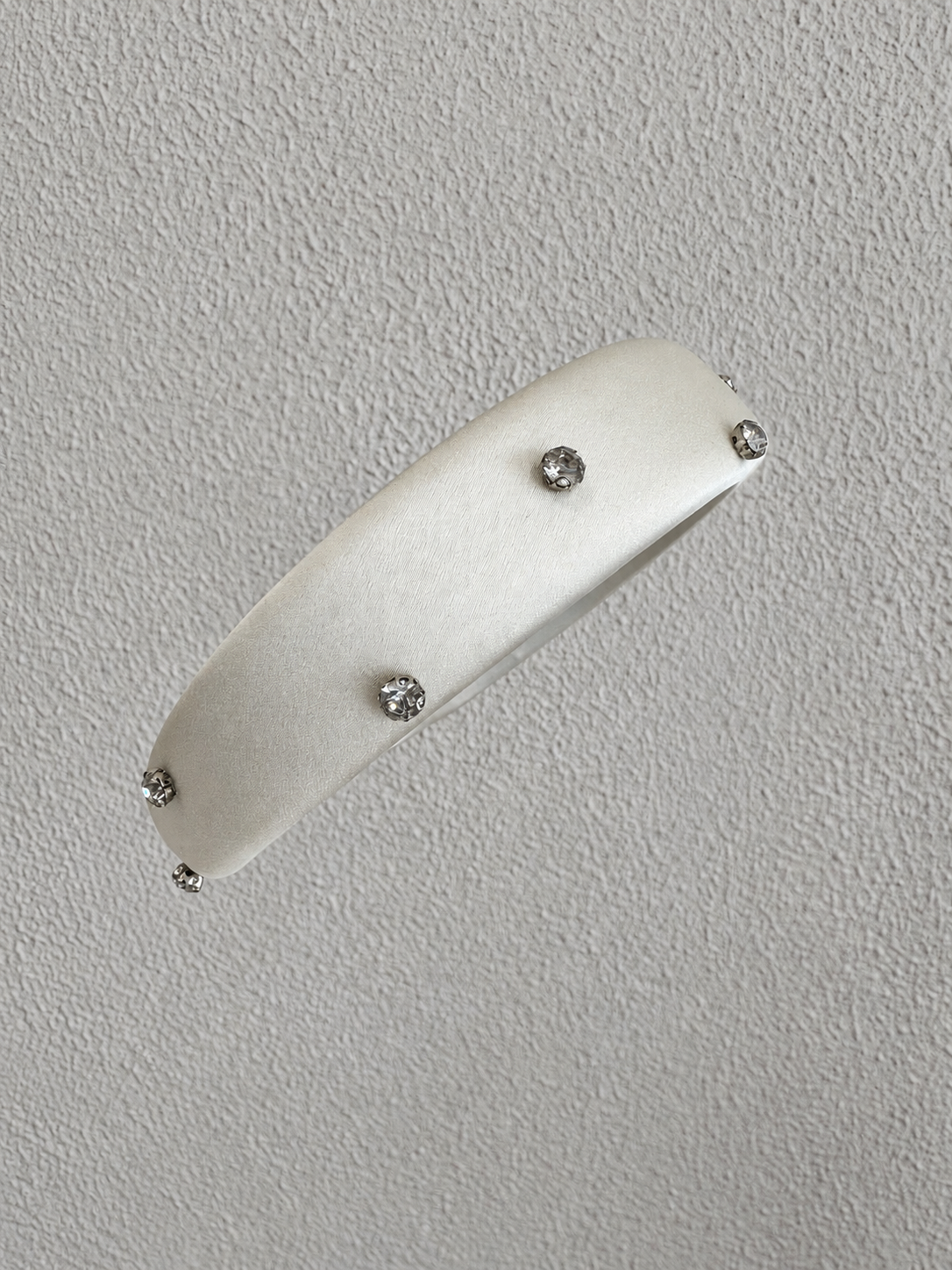 Juliana Marcs crystal satin headband in ivory