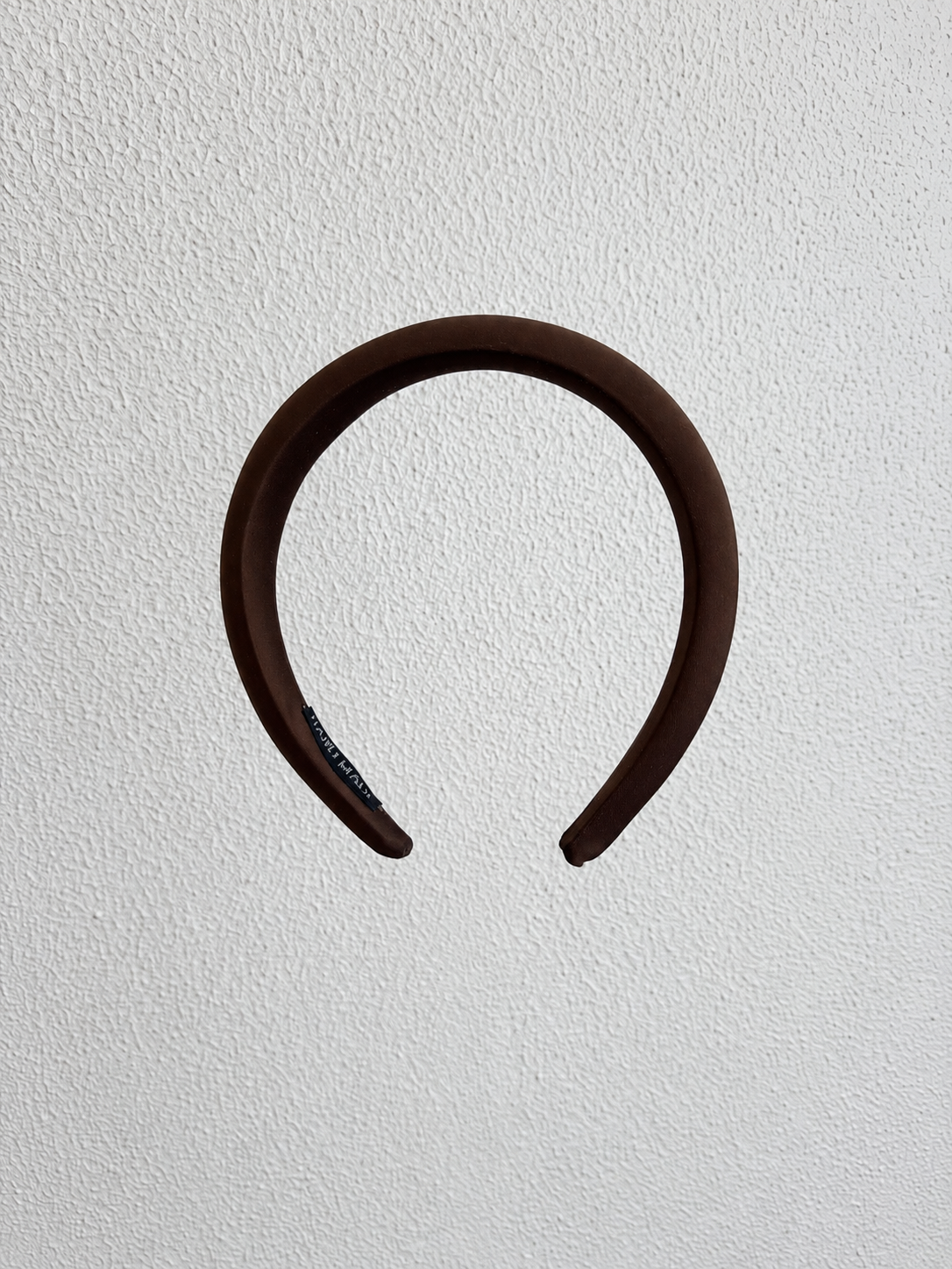 Juliana Marcs satin padded headband in chocolate, second view