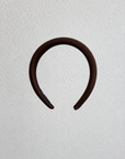 Juliana Marcs satin padded headband in chocolate, second view