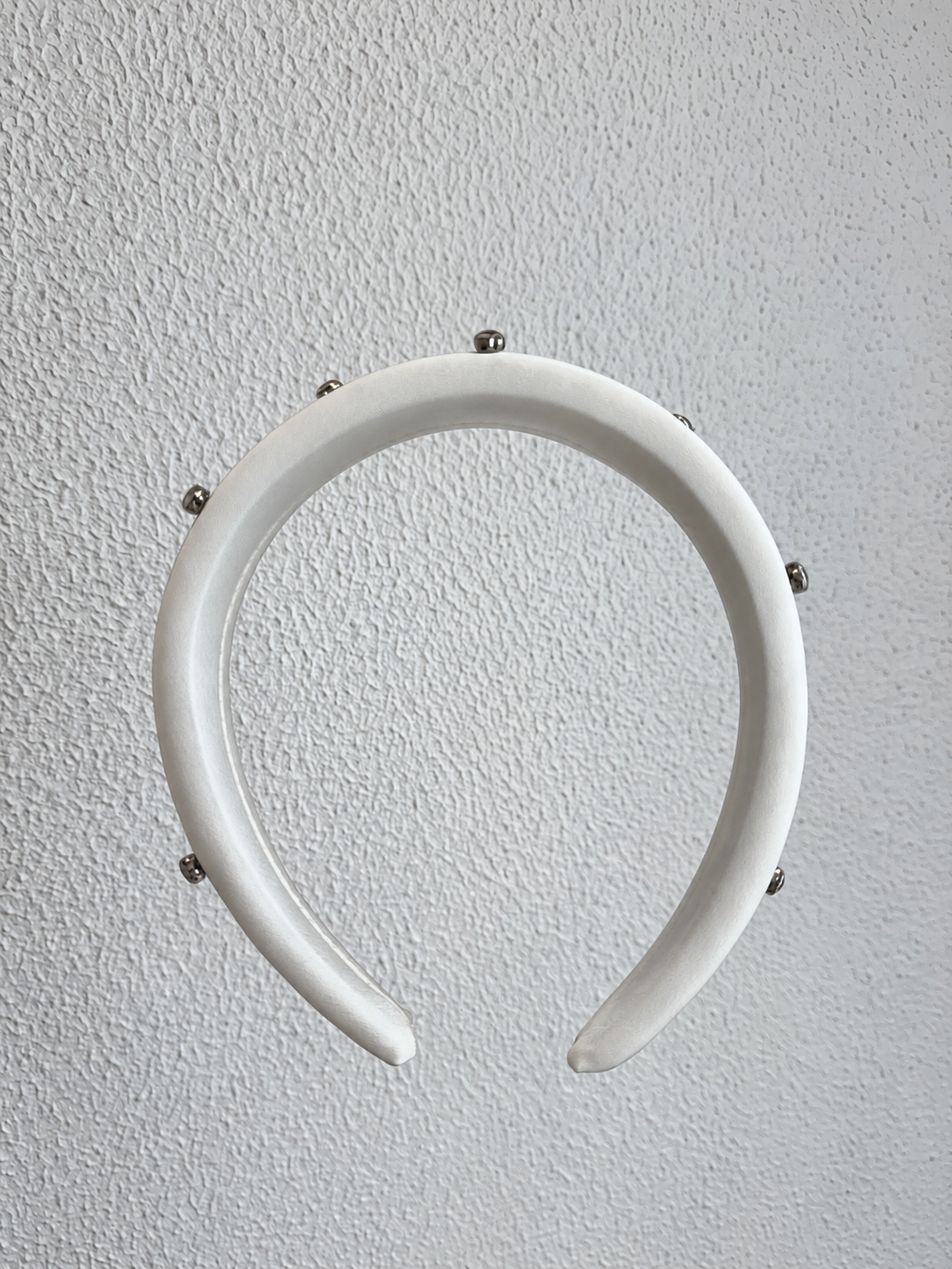 Juliana Marcs crystal studded satin headband in ivory, second view