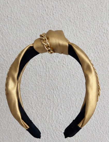 Juliana Marcs chain knot headband in gold, second view