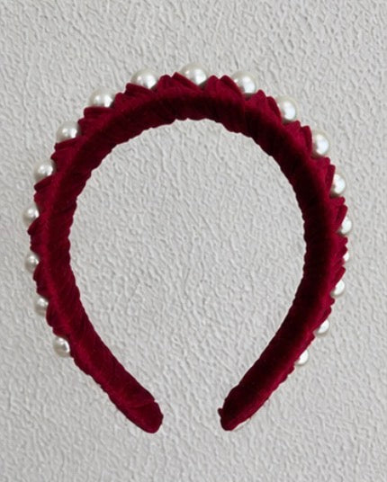 Juliana Marcs woven pearl headband in ivory