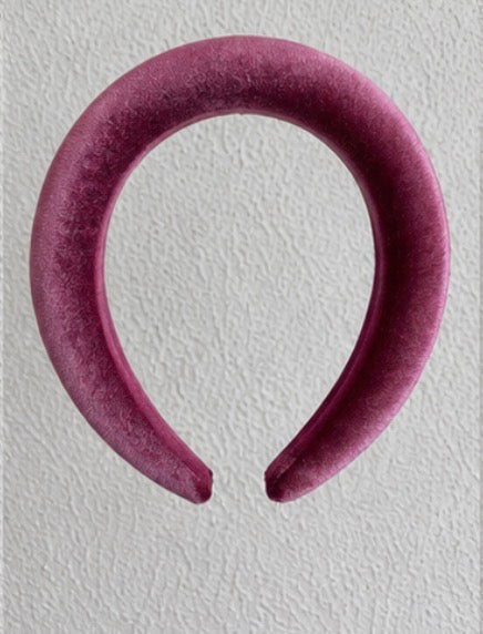 Juliana Marcs velvet padded headband in plum