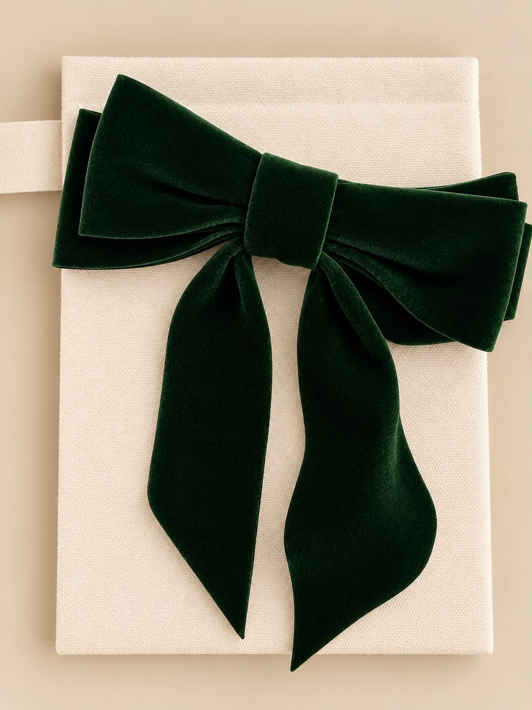 Juliana Marcs velvet bow hair clip in forest green